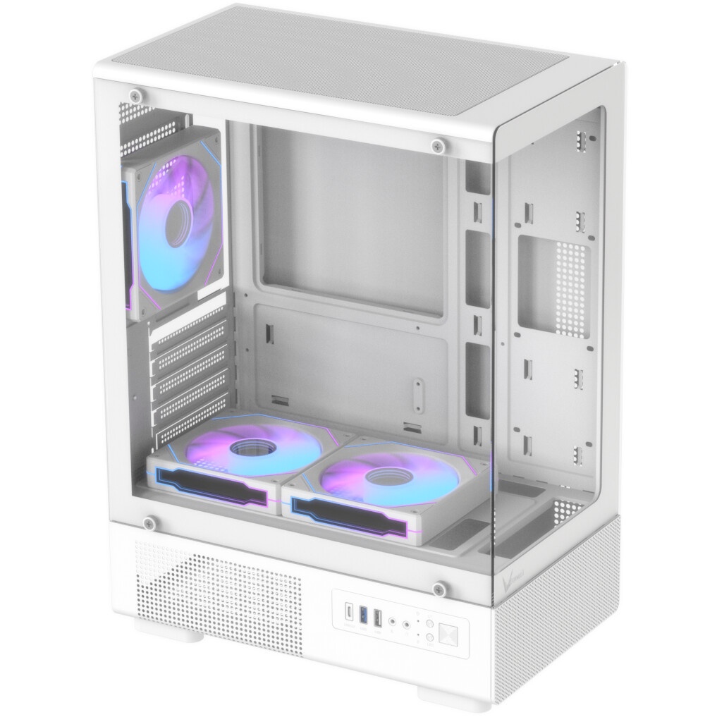 Корпус Formula Crystal Z1CM v2 белый без БП mATX 5x120mm 1xUSB3.0 audio bott PSU