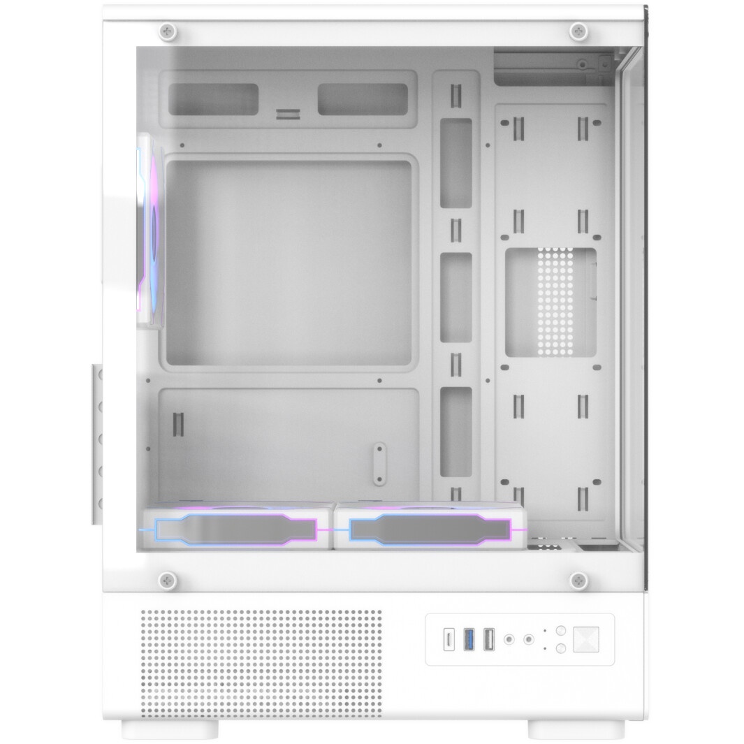 Корпус Formula Crystal Z1CM v2 белый без БП mATX 5x120mm 1xUSB3.0 audio bott PSU