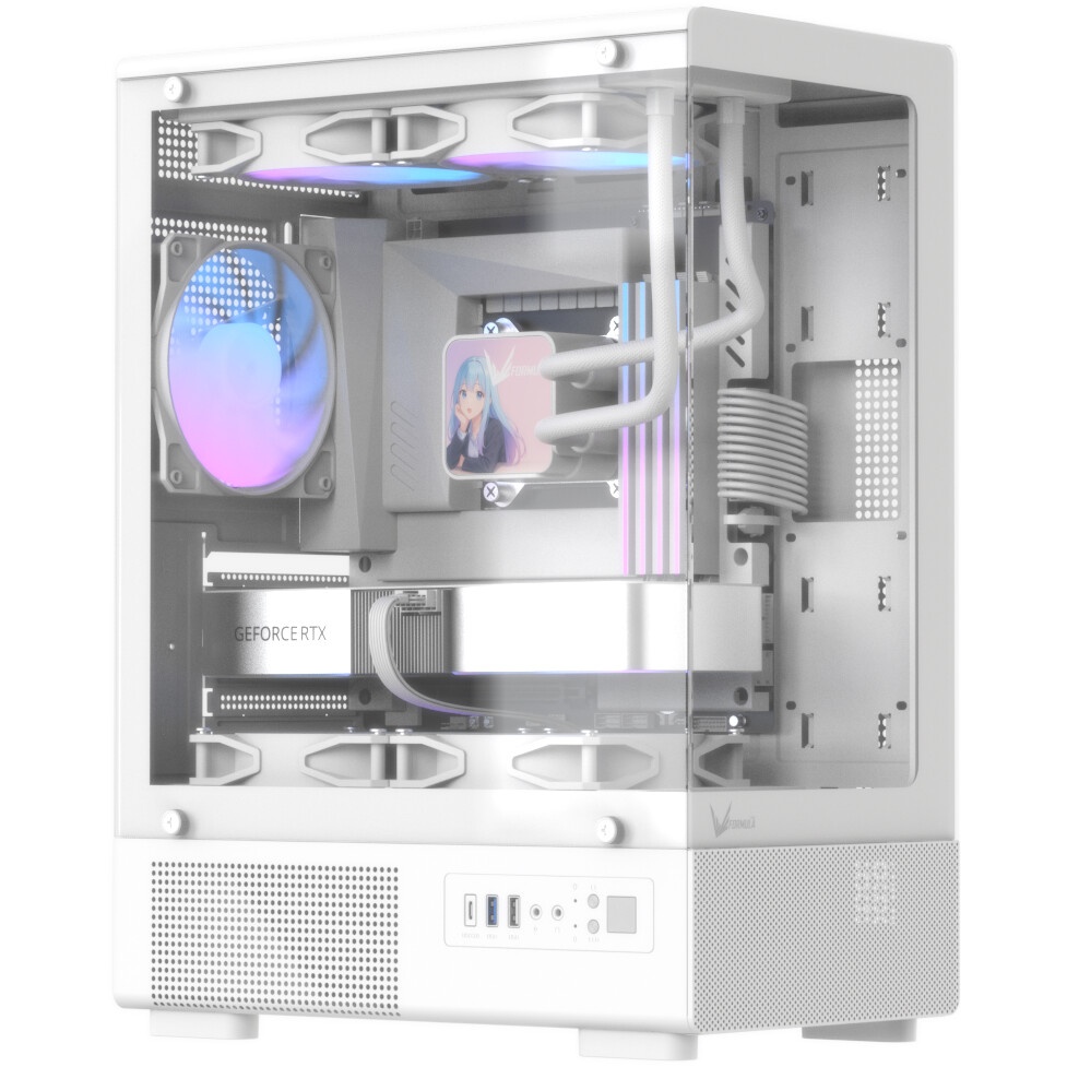 Корпус Formula Crystal Z1CM v2 белый без БП mATX 5x120mm 1xUSB3.0 audio bott PSU