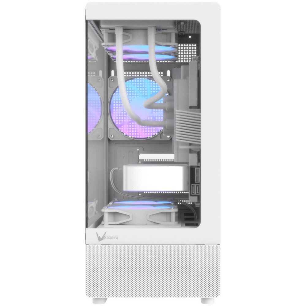 Корпус Formula Crystal Z1CM v2 белый без БП mATX 5x120mm 1xUSB3.0 audio bott PSU