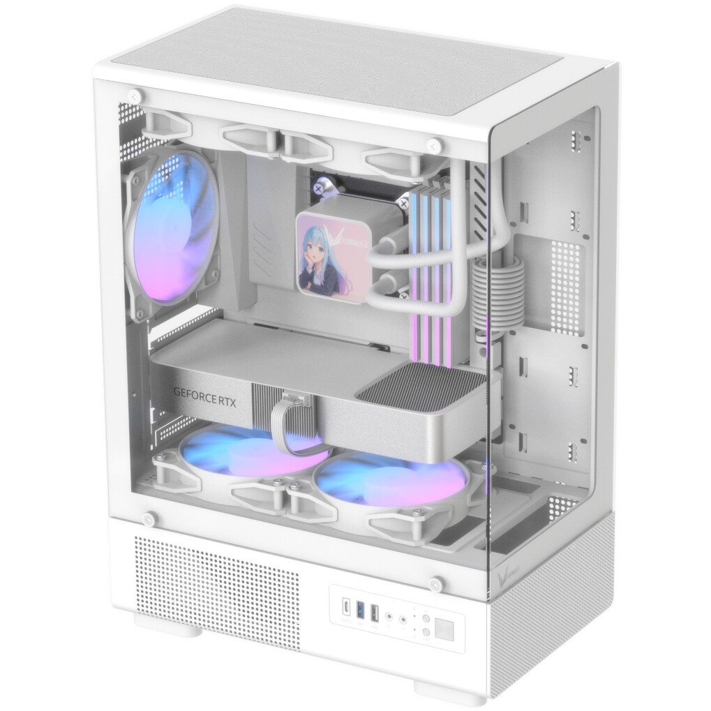 Корпус Formula Crystal Z1CM v2 белый без БП mATX 5x120mm 1xUSB3.0 audio bott PSU