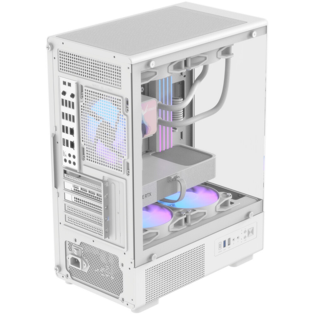 Корпус Formula Crystal Z1CM v2 белый без БП mATX 5x120mm 1xUSB3.0 audio bott PSU