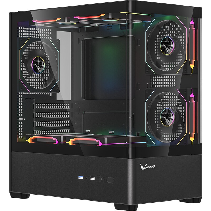 Корпус Formula Crystal Z1CM Plus AR v2 черный без БП mATX 5x120mm 1xUSB3.0 audio bott PSU