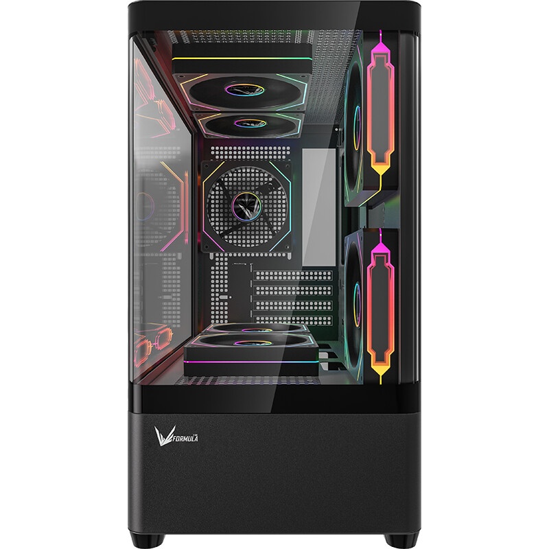 Корпус Formula Crystal Z1CM Plus AR v2 черный без БП mATX 5x120mm 1xUSB3.0 audio bott PSU