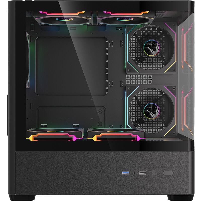Корпус Formula Crystal Z1CM Plus AR v2 черный без БП mATX 5x120mm 1xUSB3.0 audio bott PSU