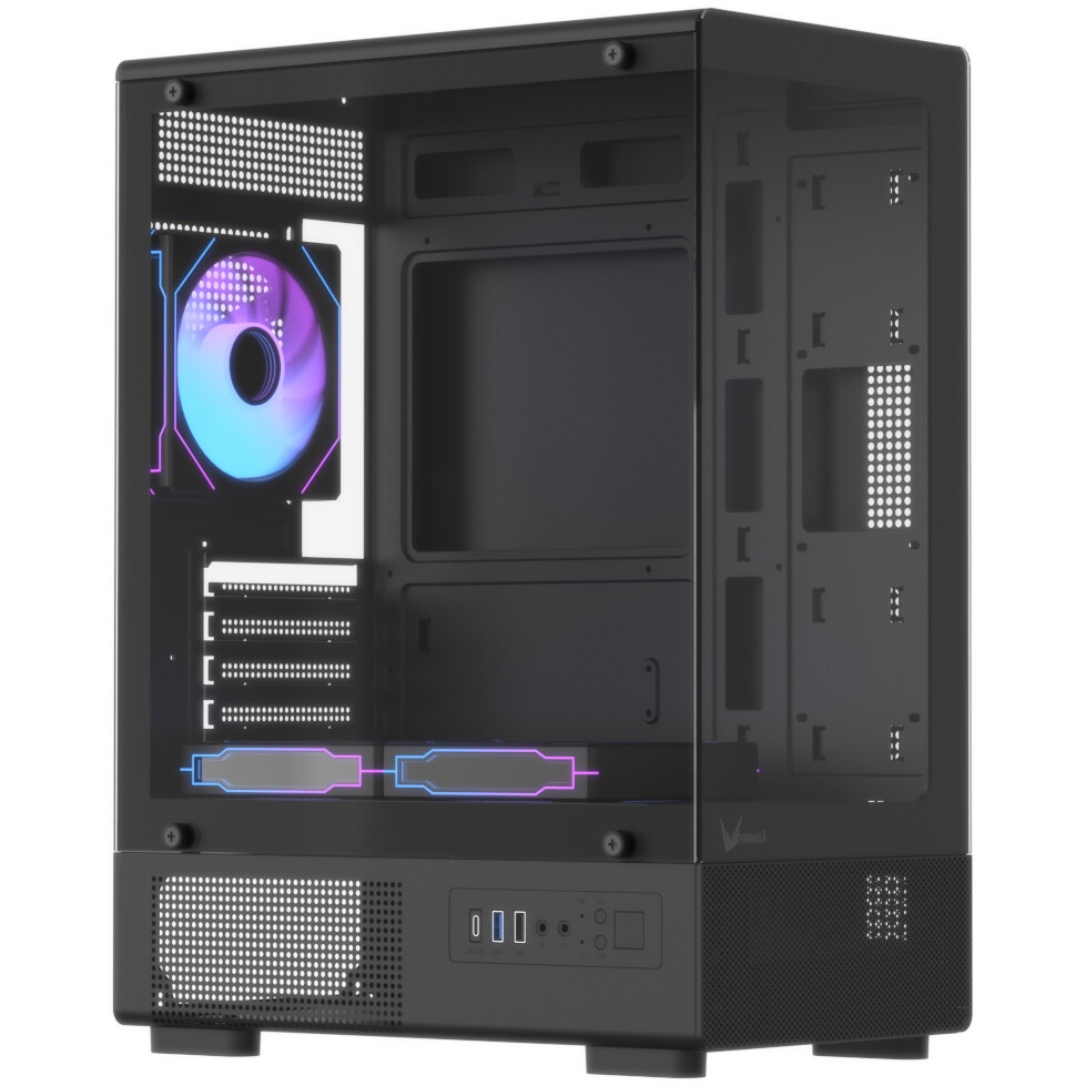 Корпус Formula Crystal Z1CM Plus AR v2 черный без БП mATX 5x120mm 1xUSB3.0 audio bott PSU