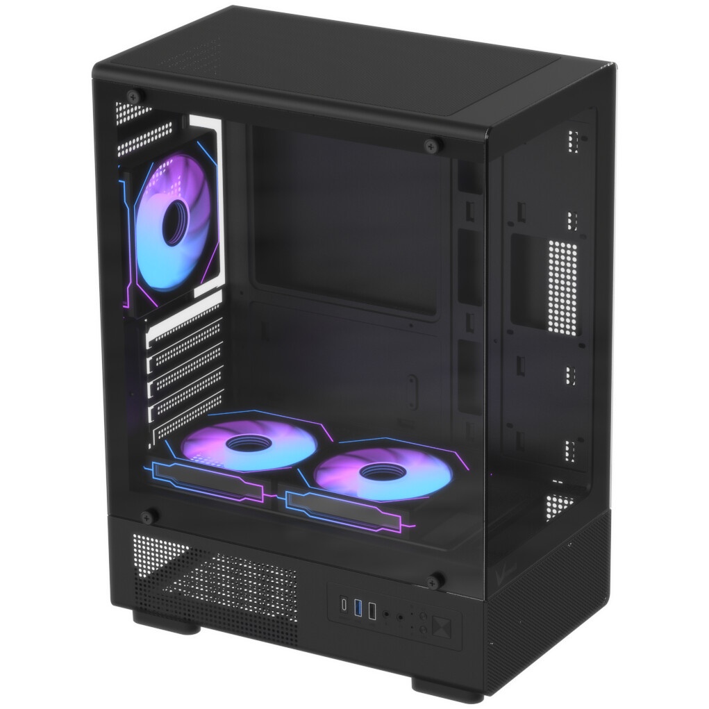 Корпус Formula Crystal Z1CM Plus AR v2 черный без БП mATX 5x120mm 1xUSB3.0 audio bott PSU