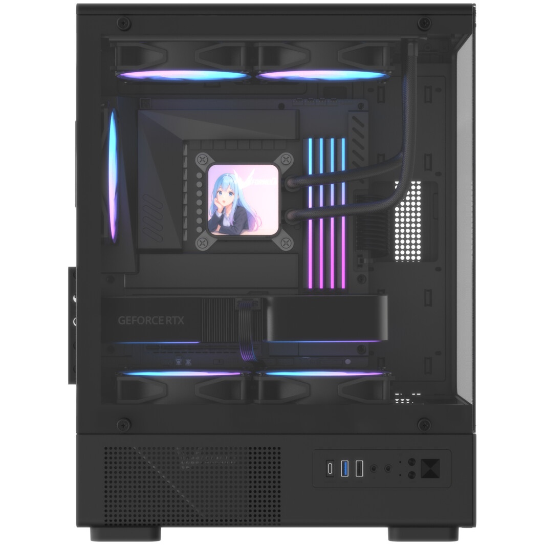 Корпус Formula Crystal Z1CM Plus AR v2 черный без БП mATX 5x120mm 1xUSB3.0 audio bott PSU