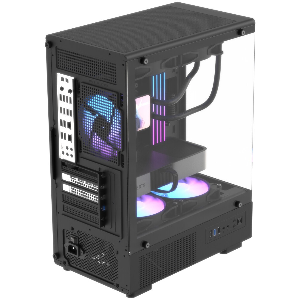Корпус Formula Crystal Z1CM Plus AR v2 черный без БП mATX 5x120mm 1xUSB3.0 audio bott PSU