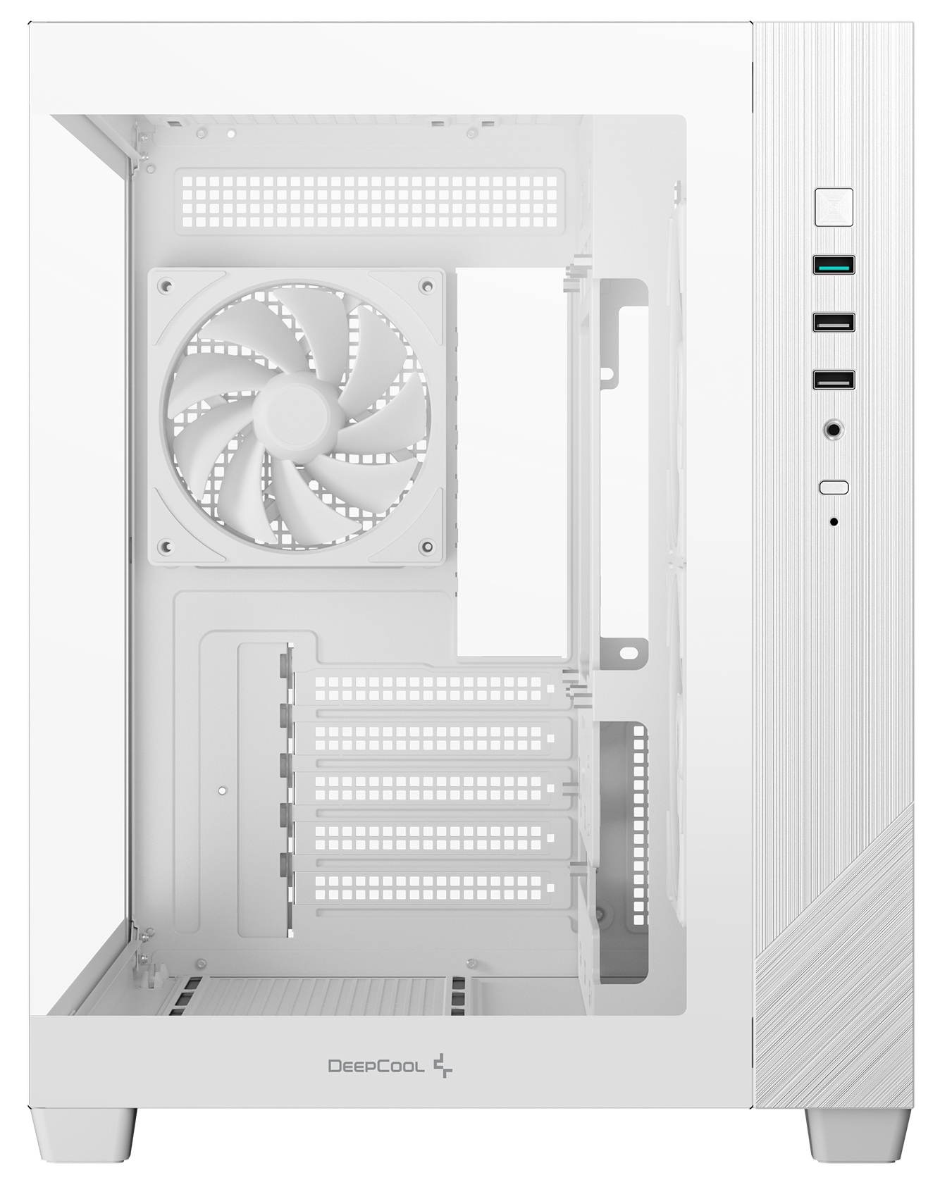 Компьютерный корпус Deepcool CG330 3F WH без БП, боковое окно (панорама), 3x120mm ARGB PWM вентилято