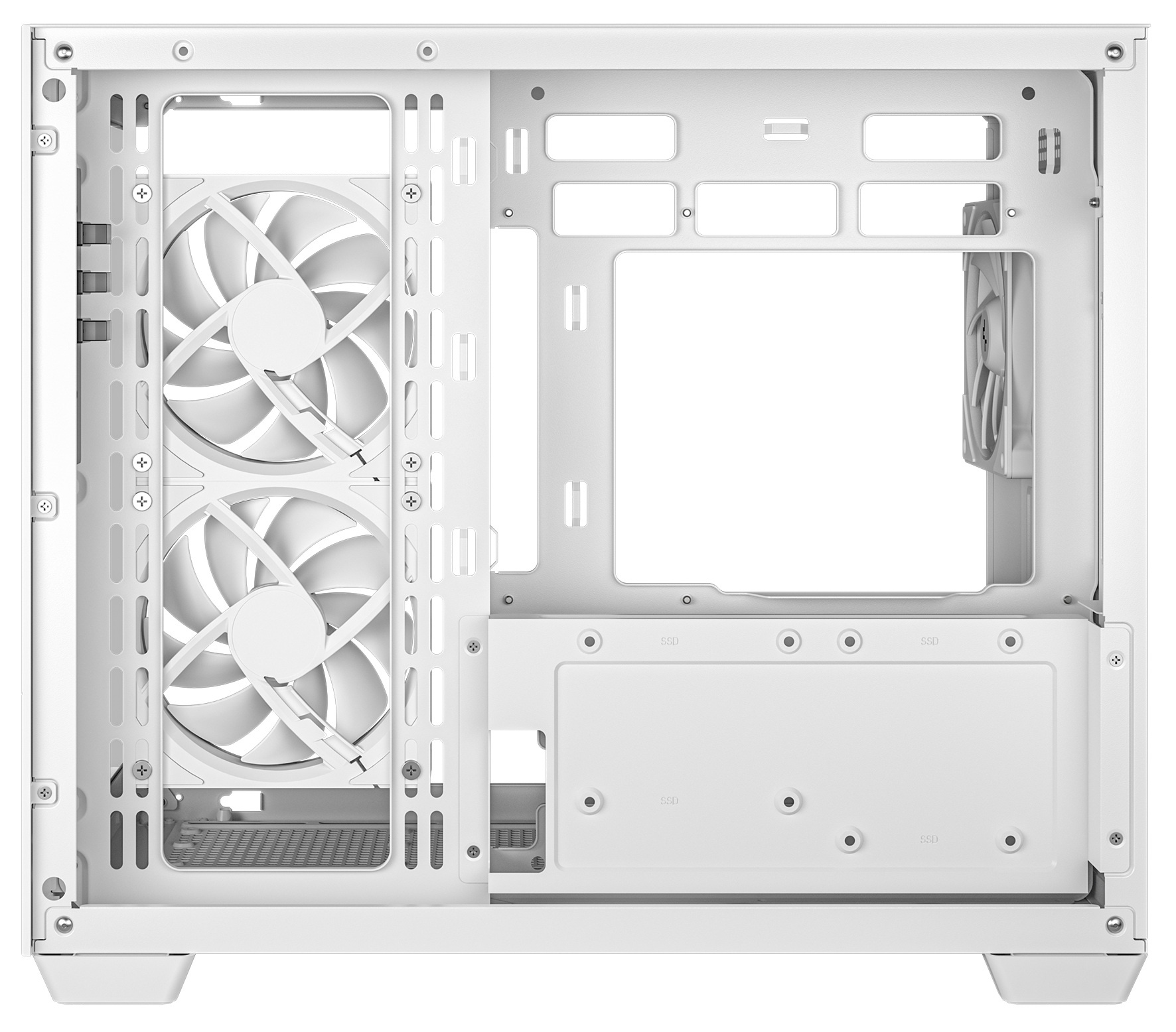 Компьютерный корпус Deepcool CG330 3F WH без БП, боковое окно (панорама), 3x120mm ARGB PWM вентилято