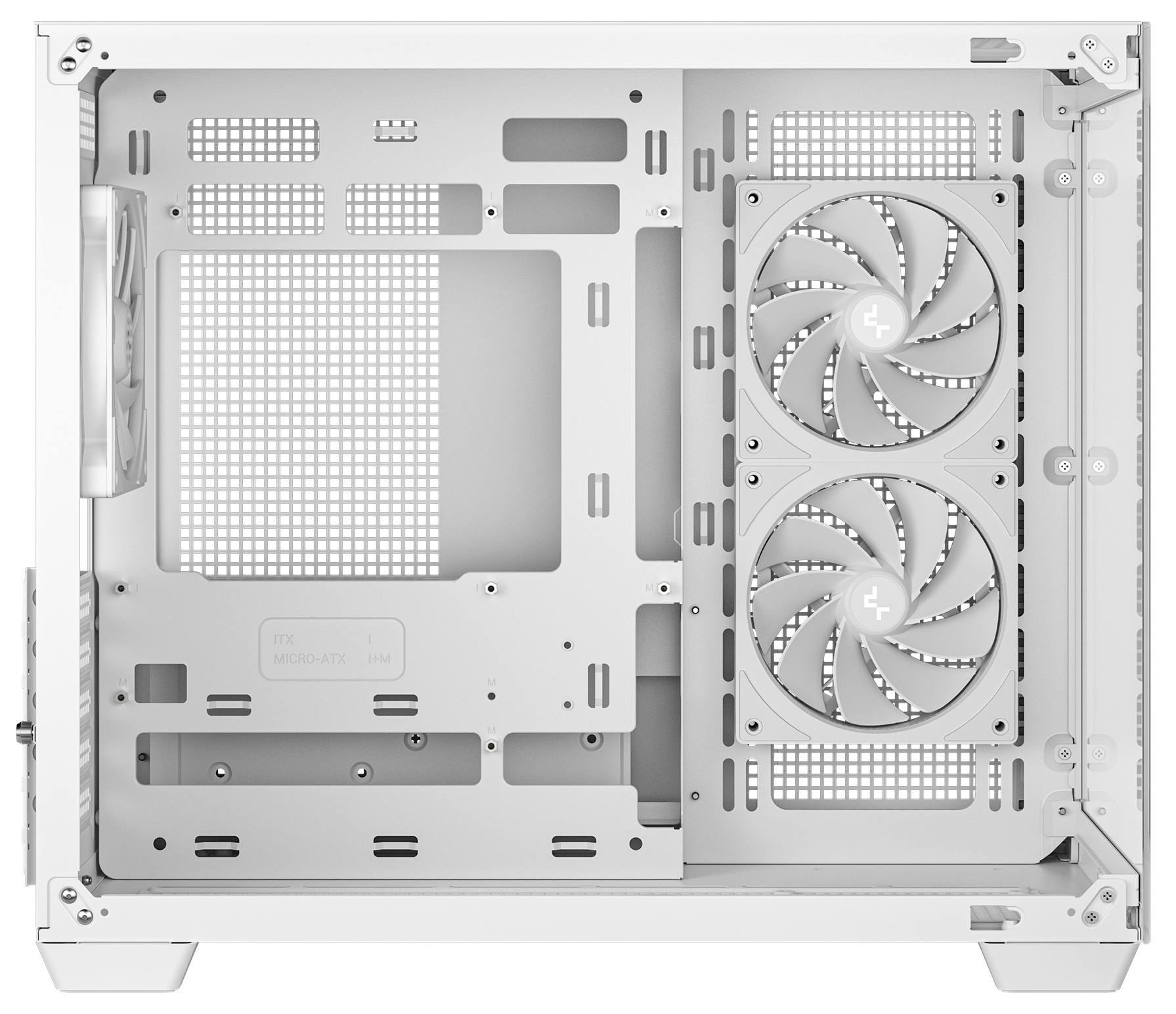 Компьютерный корпус Deepcool CG330 3F WH без БП, боковое окно (панорама), 3x120mm ARGB PWM вентилято