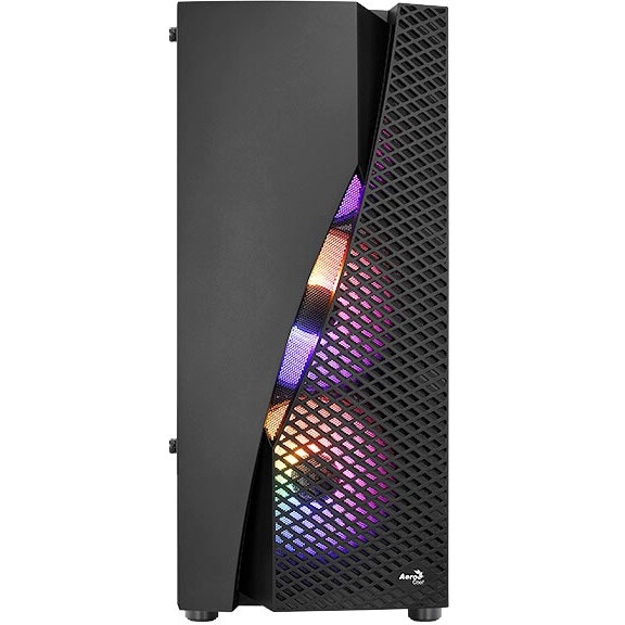 Корпус Aerocool  / Formula Menace Saturn RGB-G-BK-v1 (3xUSB, 2xAudio, 0.5 мм, 120 мм FAN, прозрачная