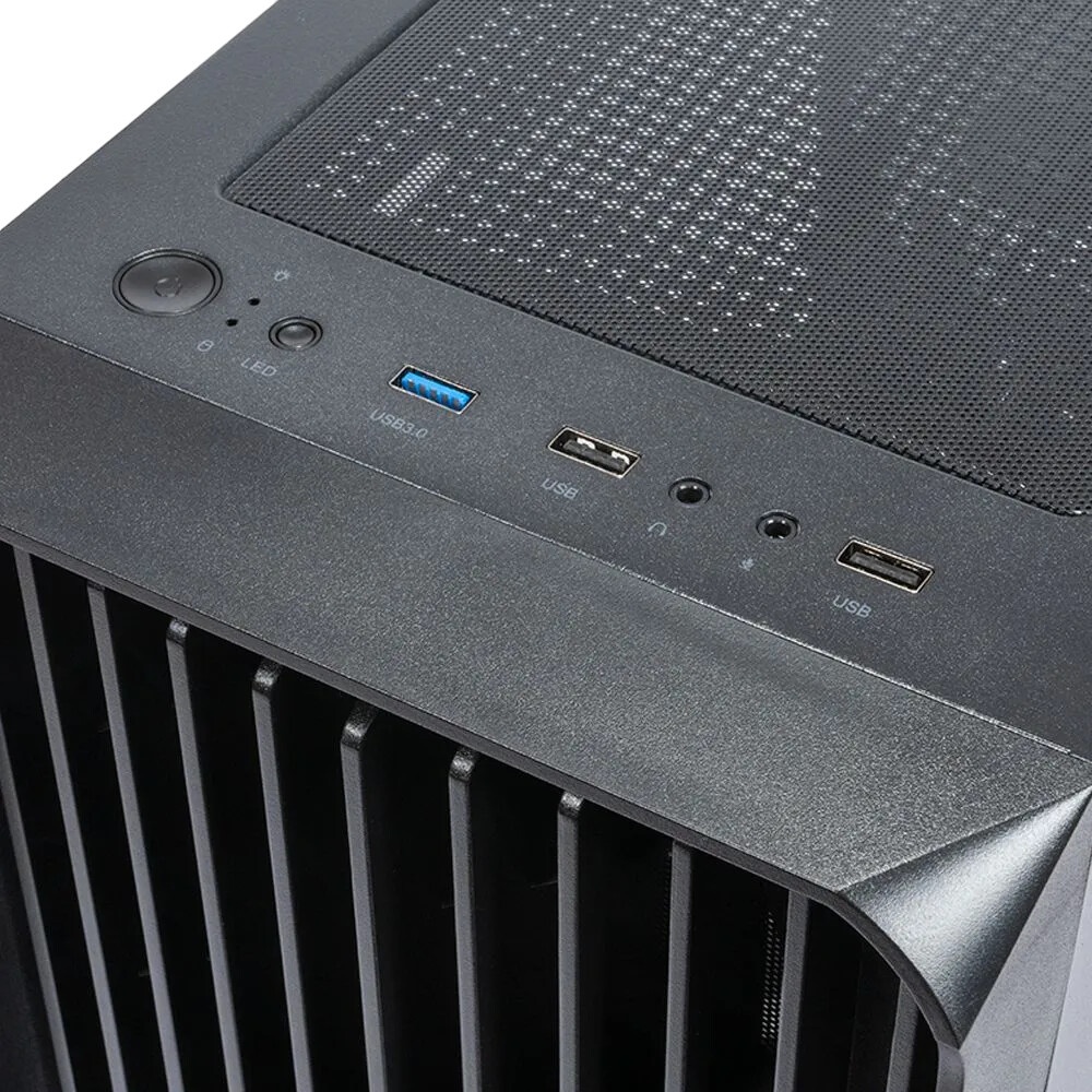 Компьютерный корпус mATX Eurocase M08 ARGB черный без БП закаленное стекло USB 3.0