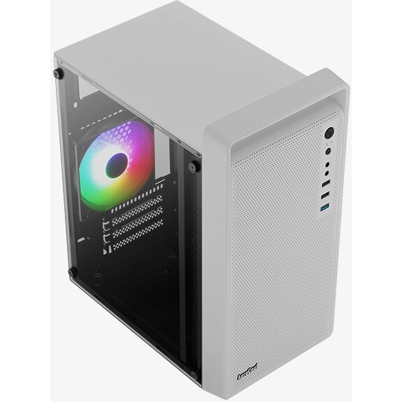 Корпус mATX AeroCool CS-109-G-WT-v1 4711099472383 белый, без БП, USB 3.0, 2*USB 2.0, HD Audio