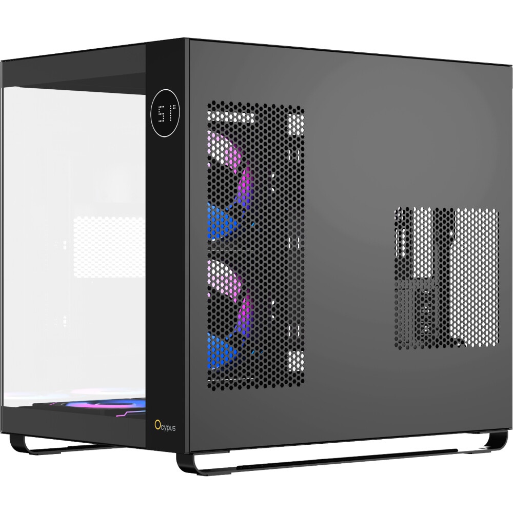 Корпус ATX Eurocase M4801 black, без БП, закаленное стекло 2 стороны