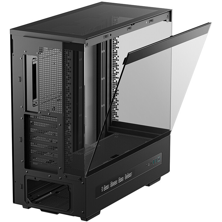 Корпус ATX Eurocase M4801 black, без БП, закаленное стекло 2 стороны