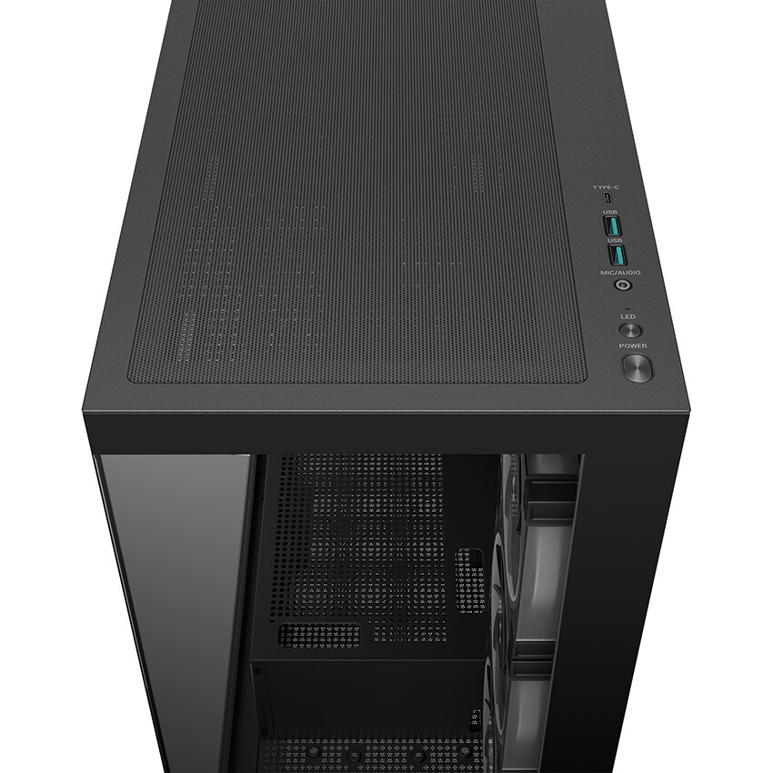 Корпус ATX Eurocase M4801 black, без БП, закаленное стекло 2 стороны