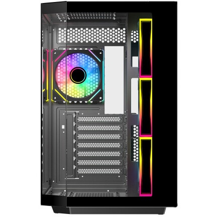 Корпус ATX Eurocase M4801 black, без БП, закаленное стекло 2 стороны