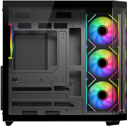 Корпус ATX Eurocase M4801 black, без БП, закаленное стекло 2 стороны