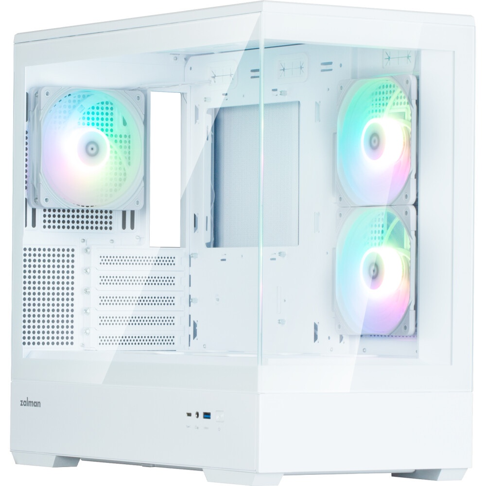 Корпус mATX Eurocase M2771 white, без БП, закаленное стекло 2 стороны