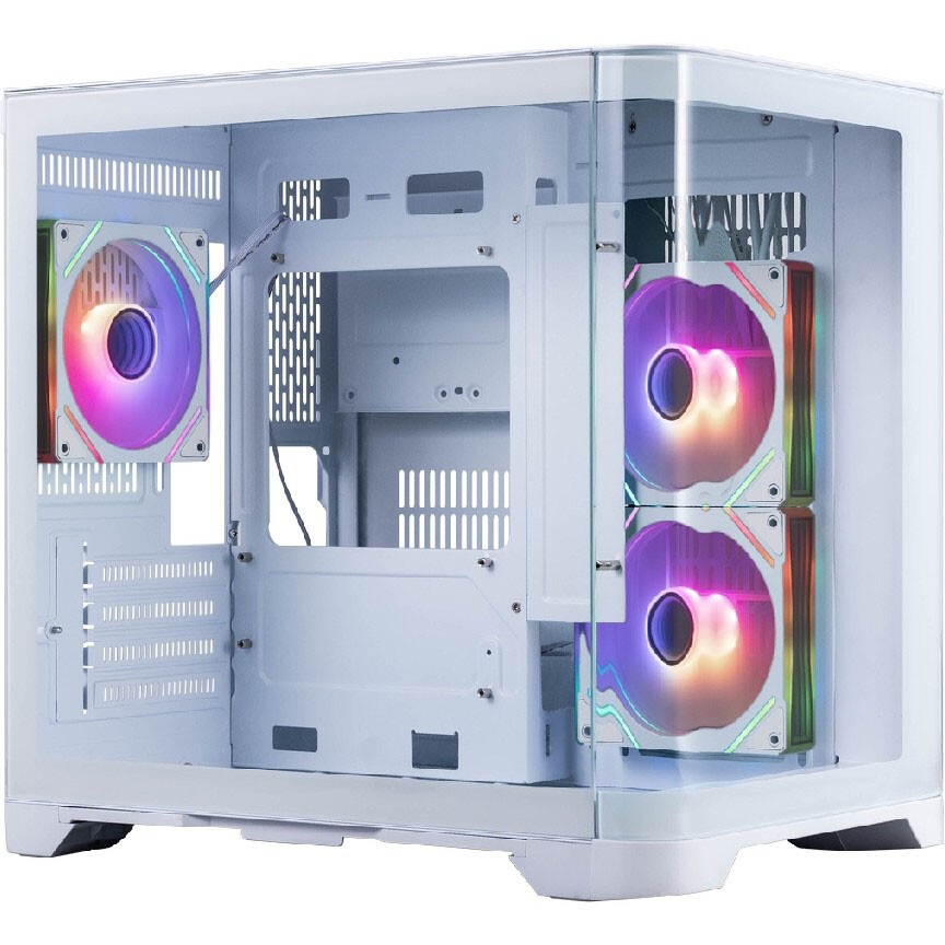 Корпус mATX Eurocase M2771 white, без БП, закаленное стекло 2 стороны