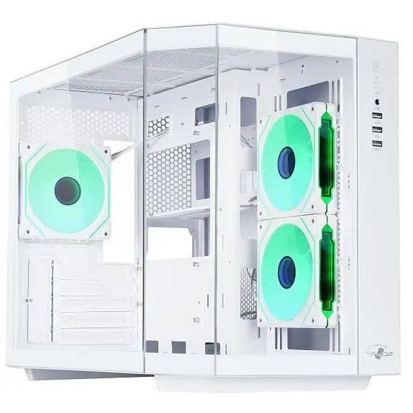 Корпус mATX Eurocase M2771 white, без БП, закаленное стекло 2 стороны