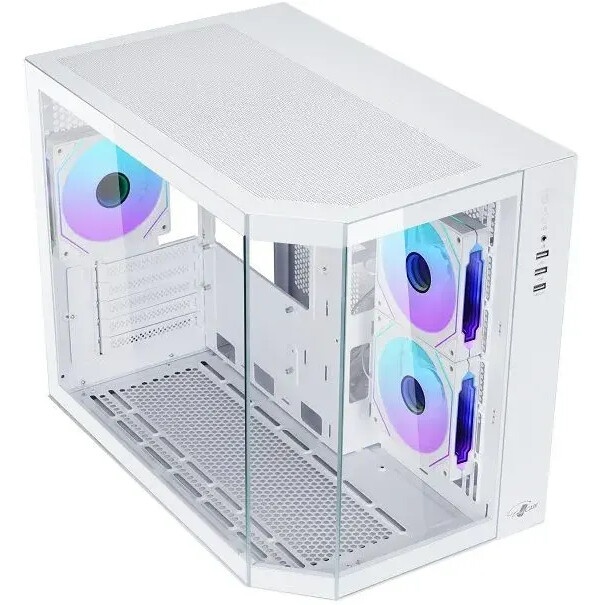 Корпус mATX Eurocase M2771 white, без БП, закаленное стекло 2 стороны