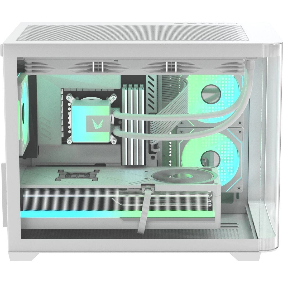 Корпус mATX Eurocase M2771 white, без БП, закаленное стекло 2 стороны