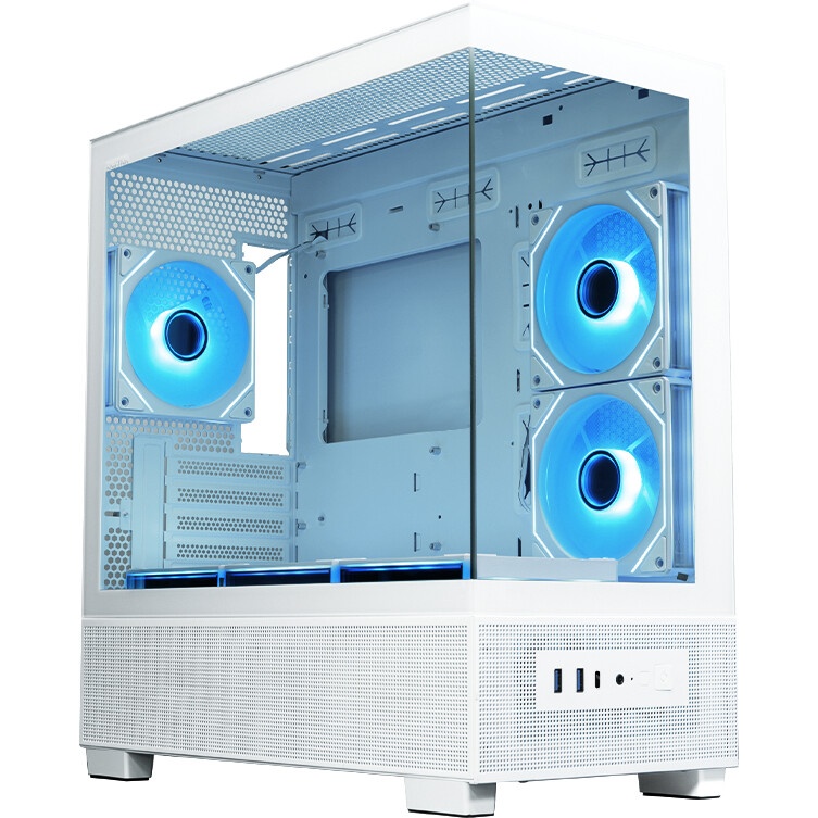 Корпус mATX Eurocase M2771 white, без БП, закаленное стекло 2 стороны