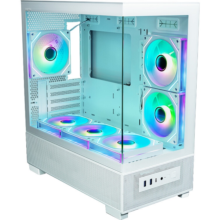 Корпус mATX Eurocase M2771 white, без БП, закаленное стекло 2 стороны