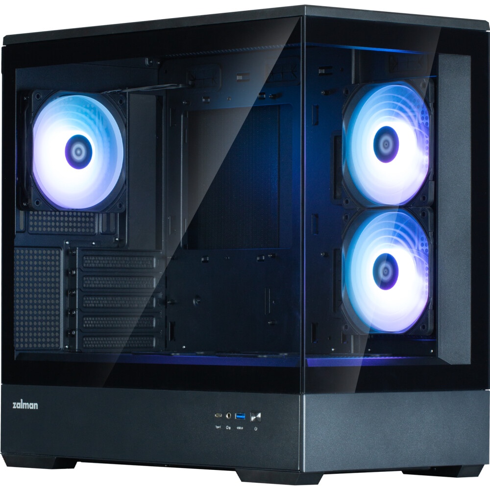 Корпус mATX Eurocase M2771 black, без БП, закаленное стекло 2 стороны