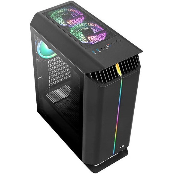 Корпус ATX AeroCool Bionic-G-BK-v2 4710562758672 черный, без БП, 2*USB 3.0, USB 2.0, HD Audio