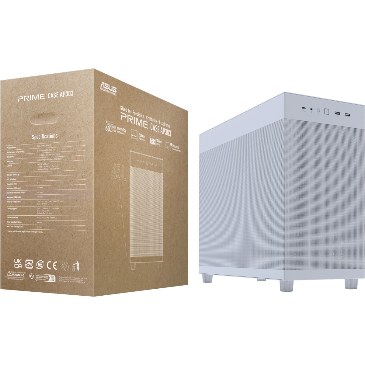 Корпус ATX Eurocase M12 белый, ABS пластик, 2*USB2.0, USB3.0, HD AUDIO