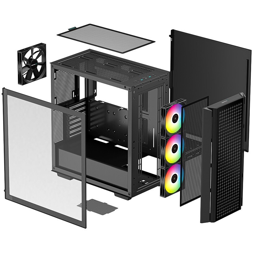 Компьютерный корпус Deepcool CG540 R-CG540-BKAGE4-G-1, Midi-Tower, ATX, mATX, Mini-ITX, black, Dual
