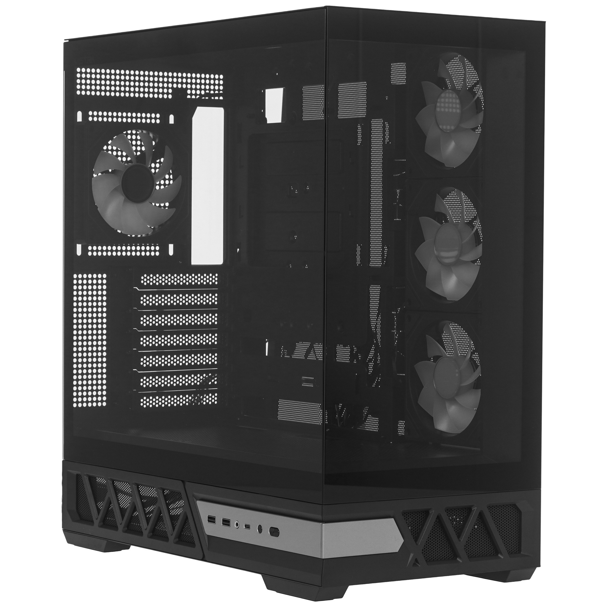 Компьютерный корпус XASTRA Q700 4ARGB-C10-UC Black ATX/Aquarium/Screewless/4x120mm ARGB PWM mirror f