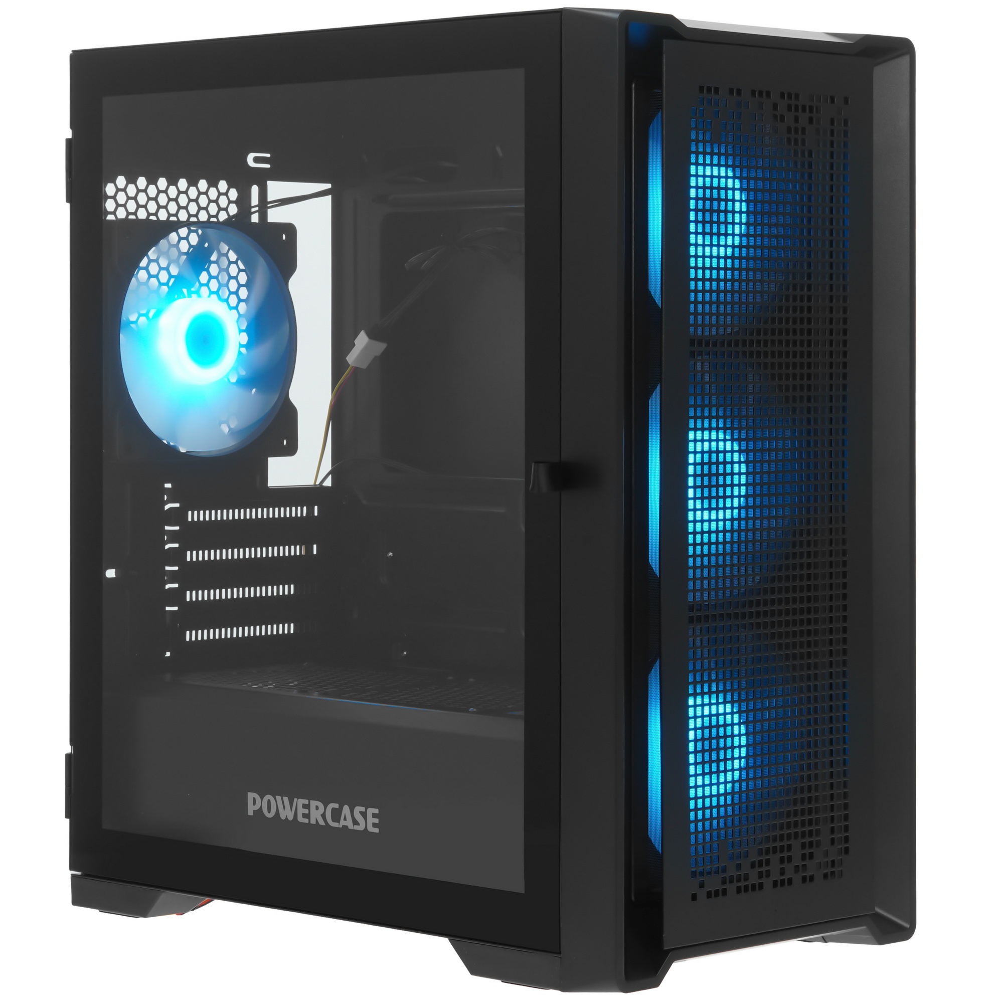 Компьютерный корпус Powercase ByteFlow Micro Black LE, Tempered Glass, 4х 120mm ARGB PWM fans, чёрны