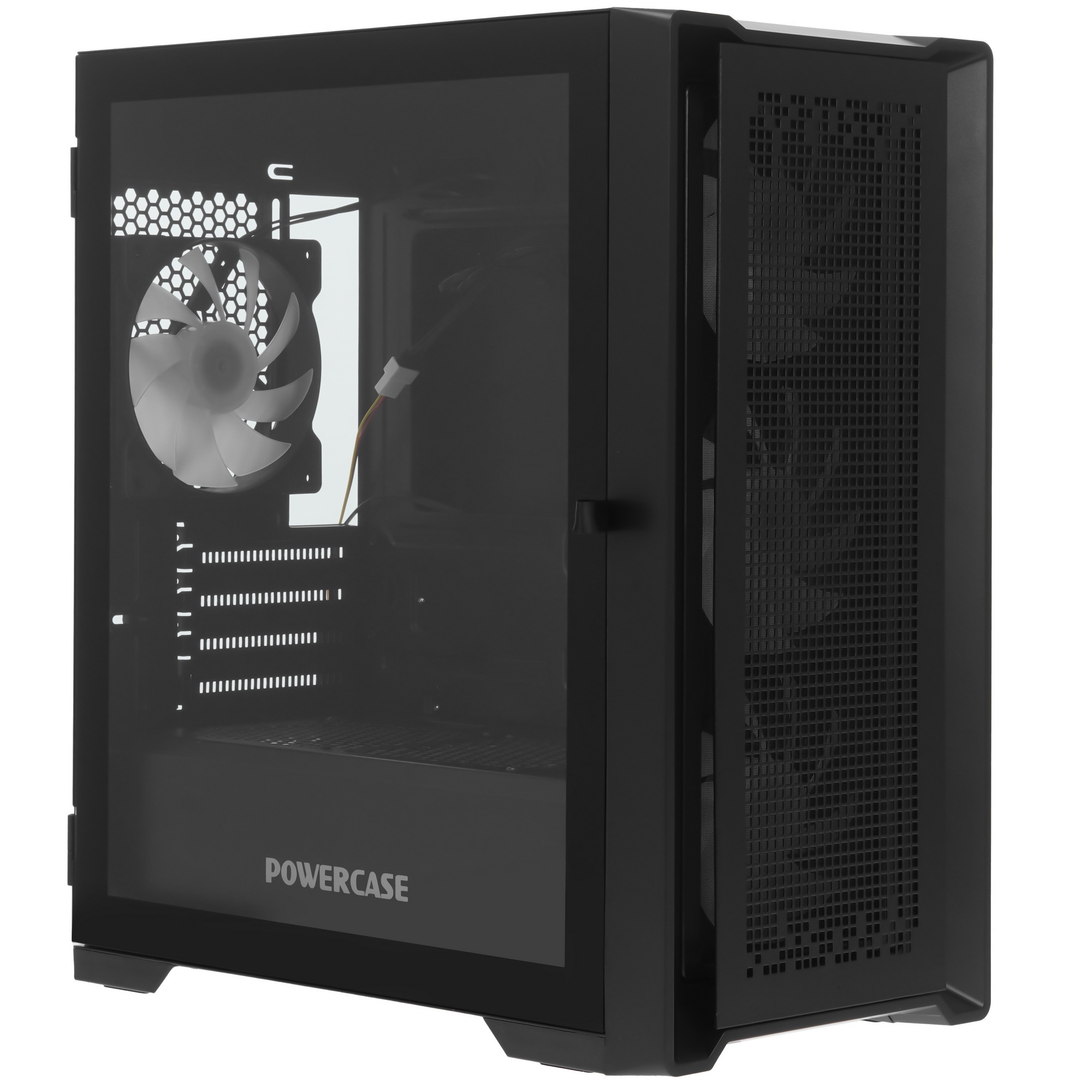 Компьютерный корпус Powercase ByteFlow Micro Black LE, Tempered Glass, 4х 120mm ARGB PWM fans, чёрны