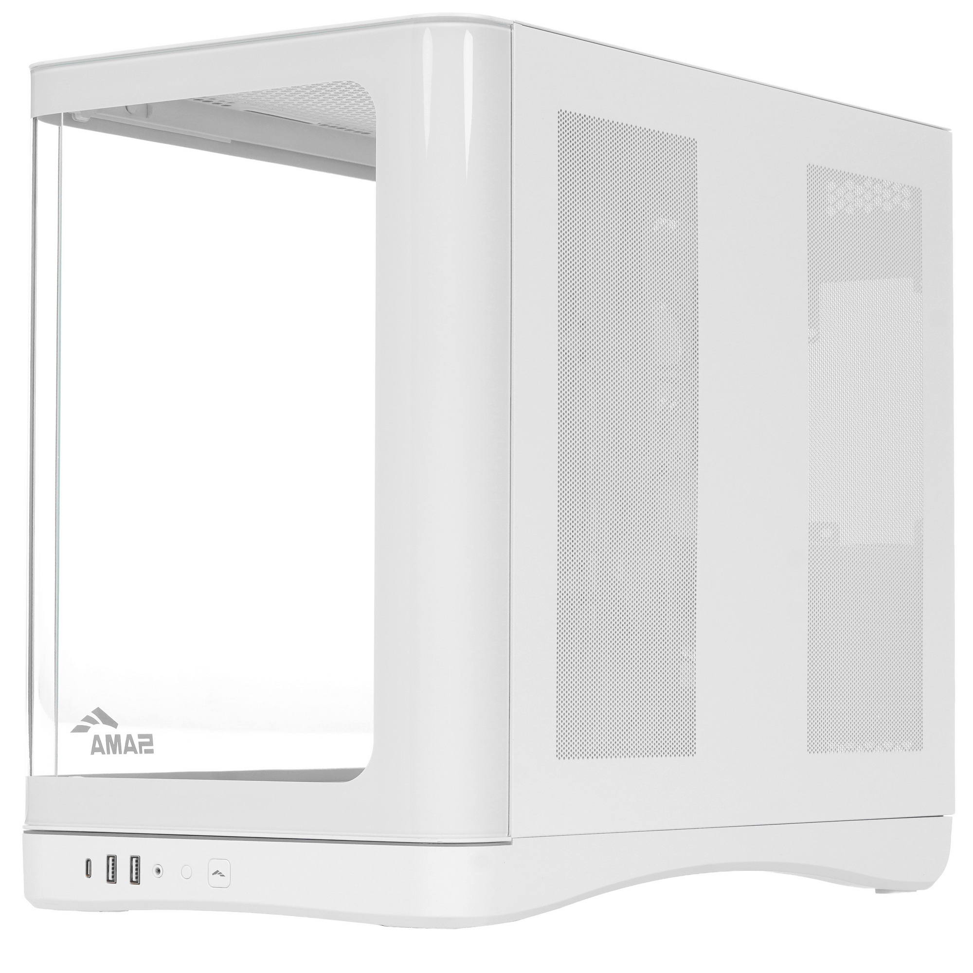 Корпус ПК без блока питания/ Case SAMA V62S White, Midi-Tower, TG, 4x120mm ARGB, 2xUSB 3.0 + 1xUSB 3