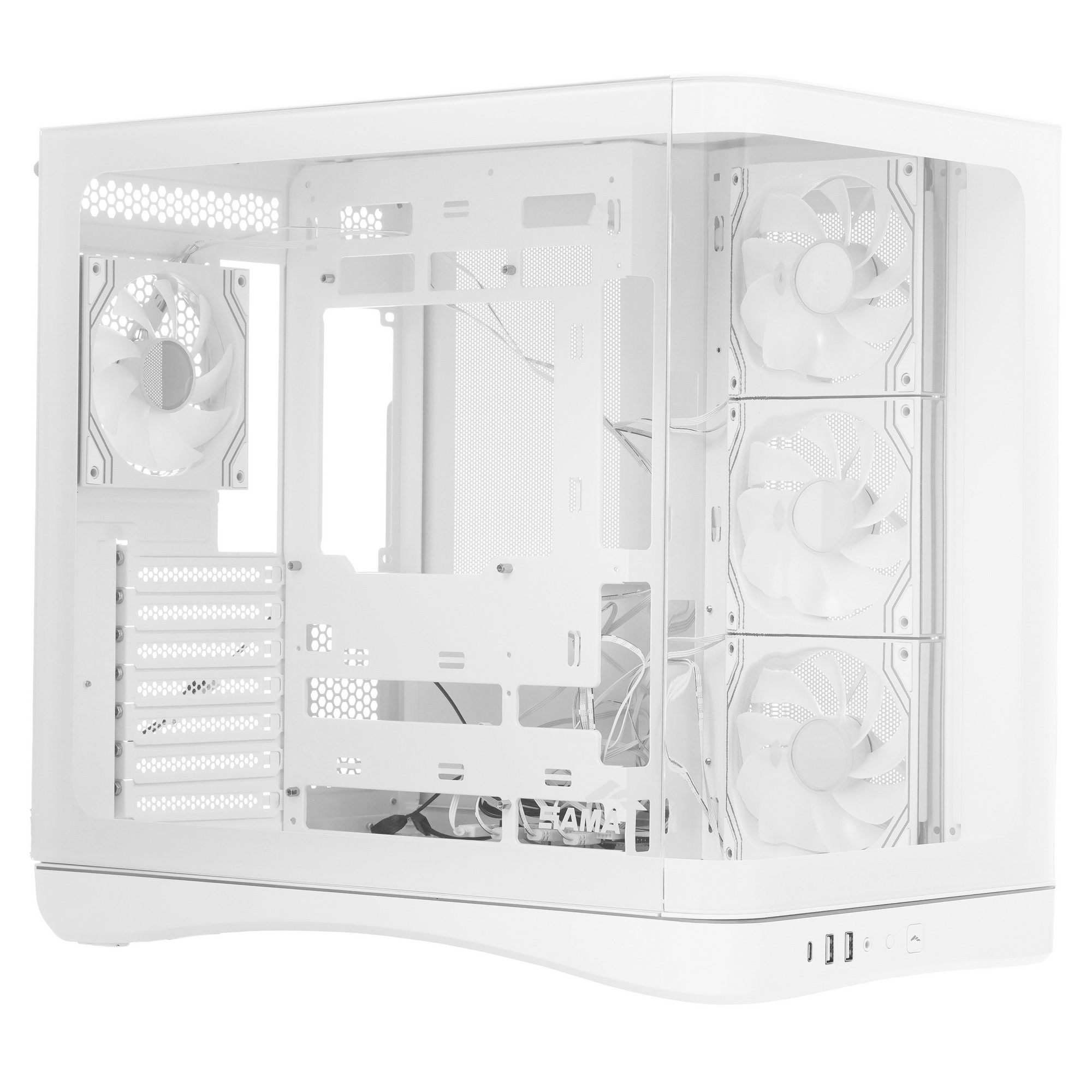 Корпус ПК без блока питания/ Case SAMA V62S White, Midi-Tower, TG, 4x120mm ARGB, 2xUSB 3.0 + 1xUSB 3