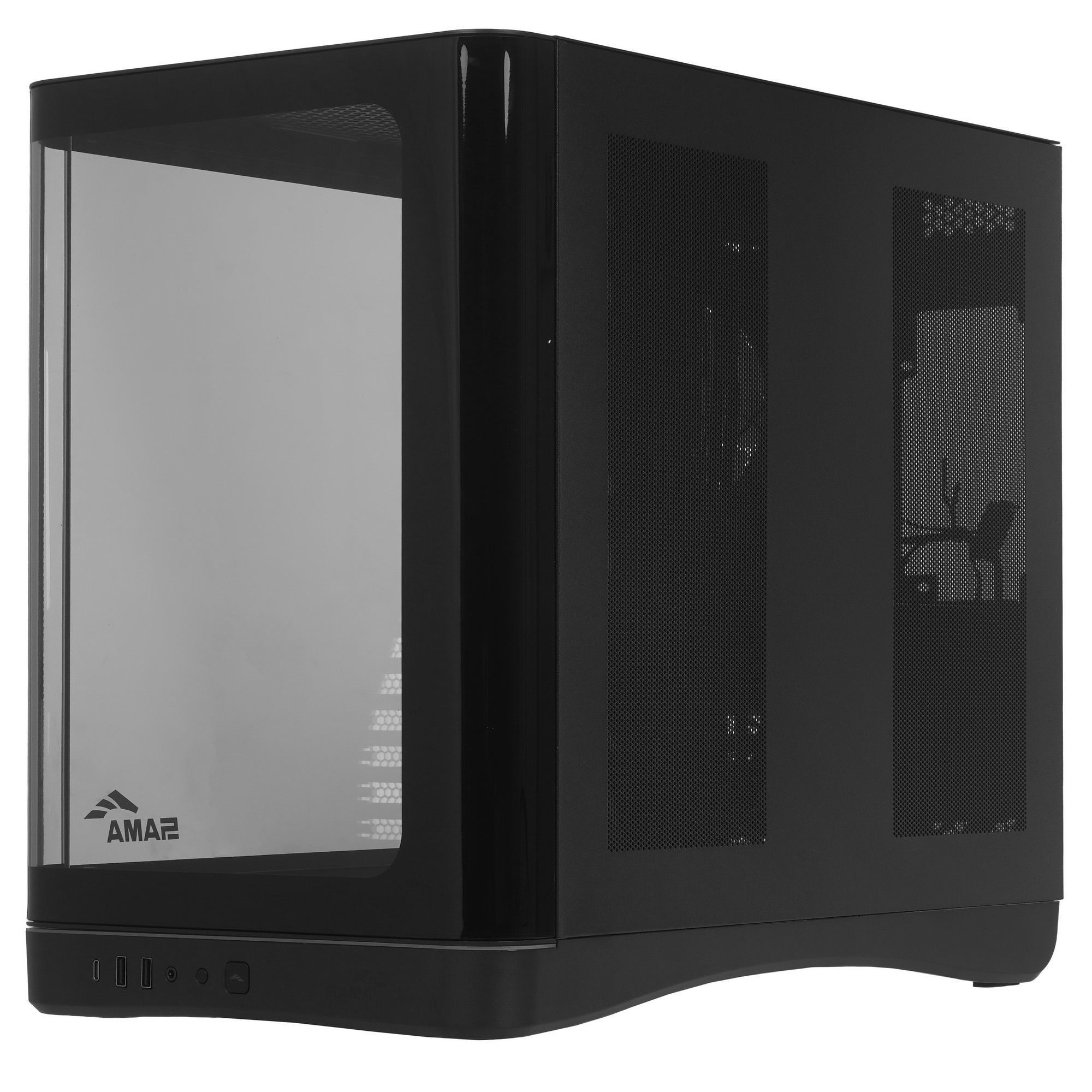 Корпус ПК без блока питания/ Case SAMA V62S Black, Midi-Tower, TG, 4x120mm ARGB, 2xUSB 3.0 + 1xUSB 3