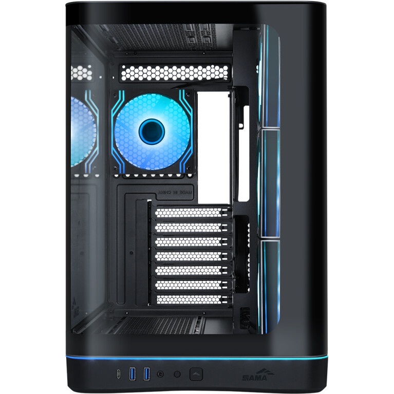 Корпус ПК без блока питания/ Case SAMA V60E Black, Midi-Tower, TG, no fans, 2xUSB 3.0 + 1xUSB 3.2 Ty
