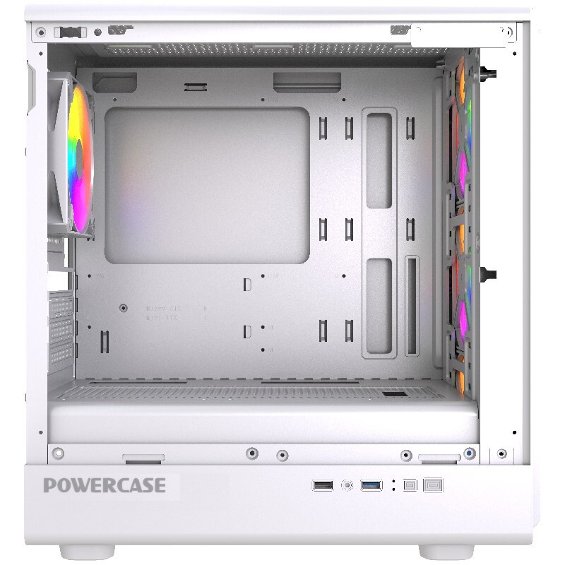 Корпус ПК без блока питания/ Case SAMA S30 White, Midi-Tower, TG, 2x140mm + 1x120mm ARGB, 1xUSB 3.0