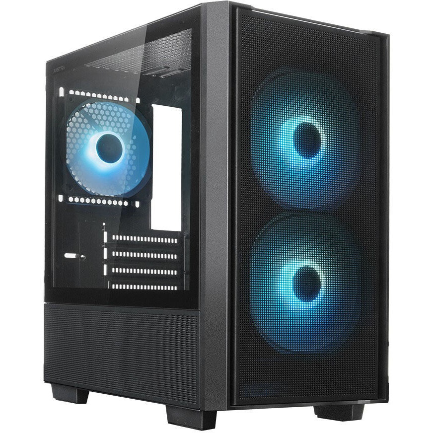 Корпус ПК без блока питания/ Case SAMA S30 Black, Midi-Tower, TG, 2x140mm + 1x120mm ARGB, 1xUSB 3.0