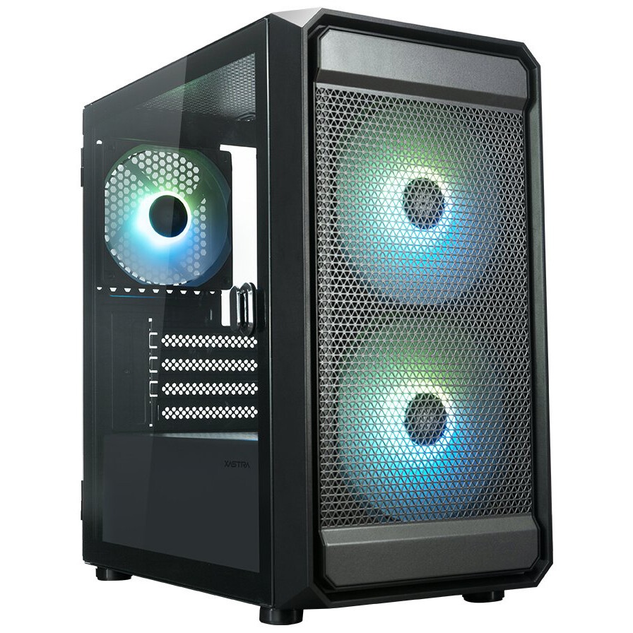 Корпус ПК без блока питания/ Case SAMA S30 Black, Midi-Tower, TG, 2x140mm + 1x120mm ARGB, 1xUSB 3.0
