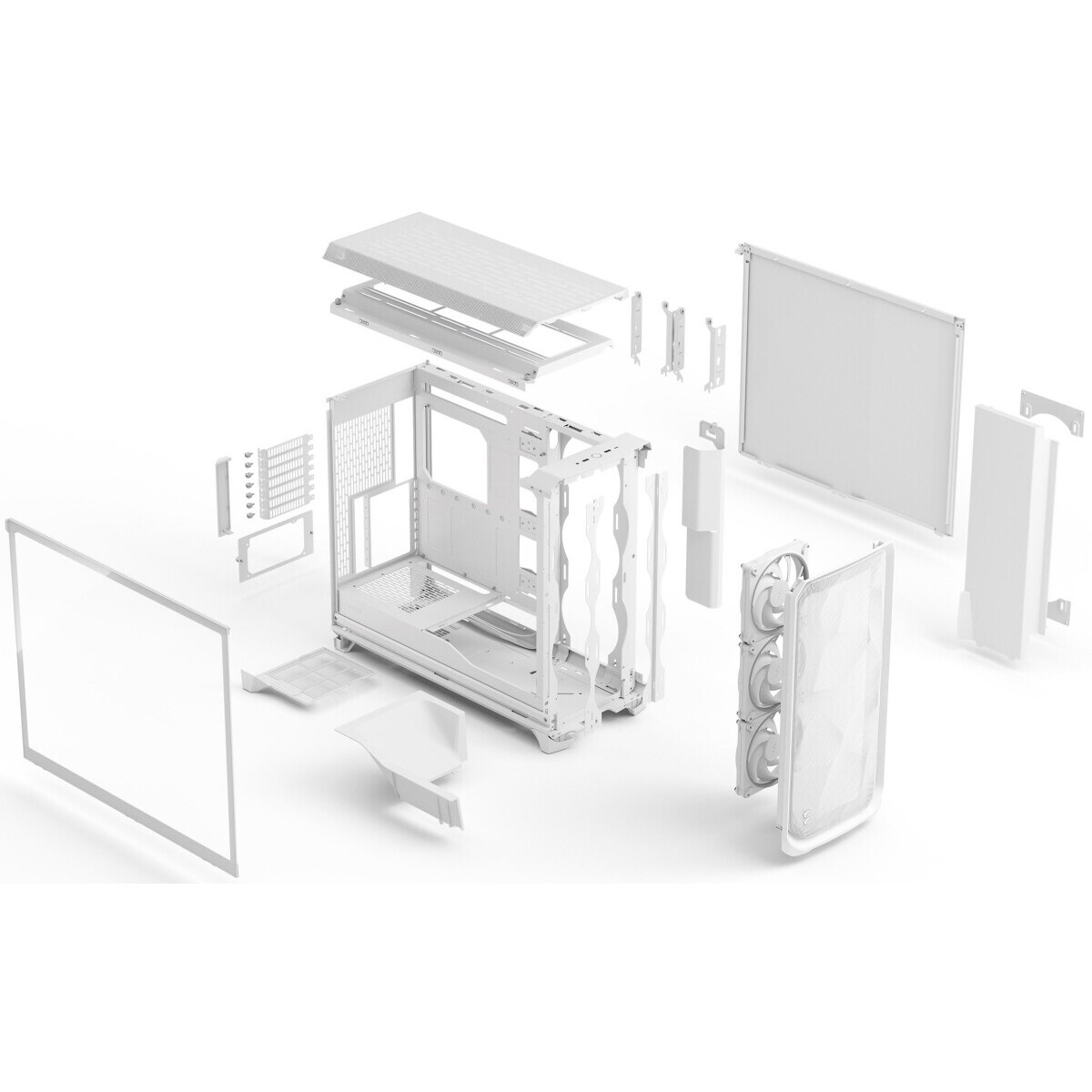 Корпус ПК без блока питания/ Case Fractal Design Meshify 3 XL RGB TG Clear Tint, Full-Tower, 3x140mm