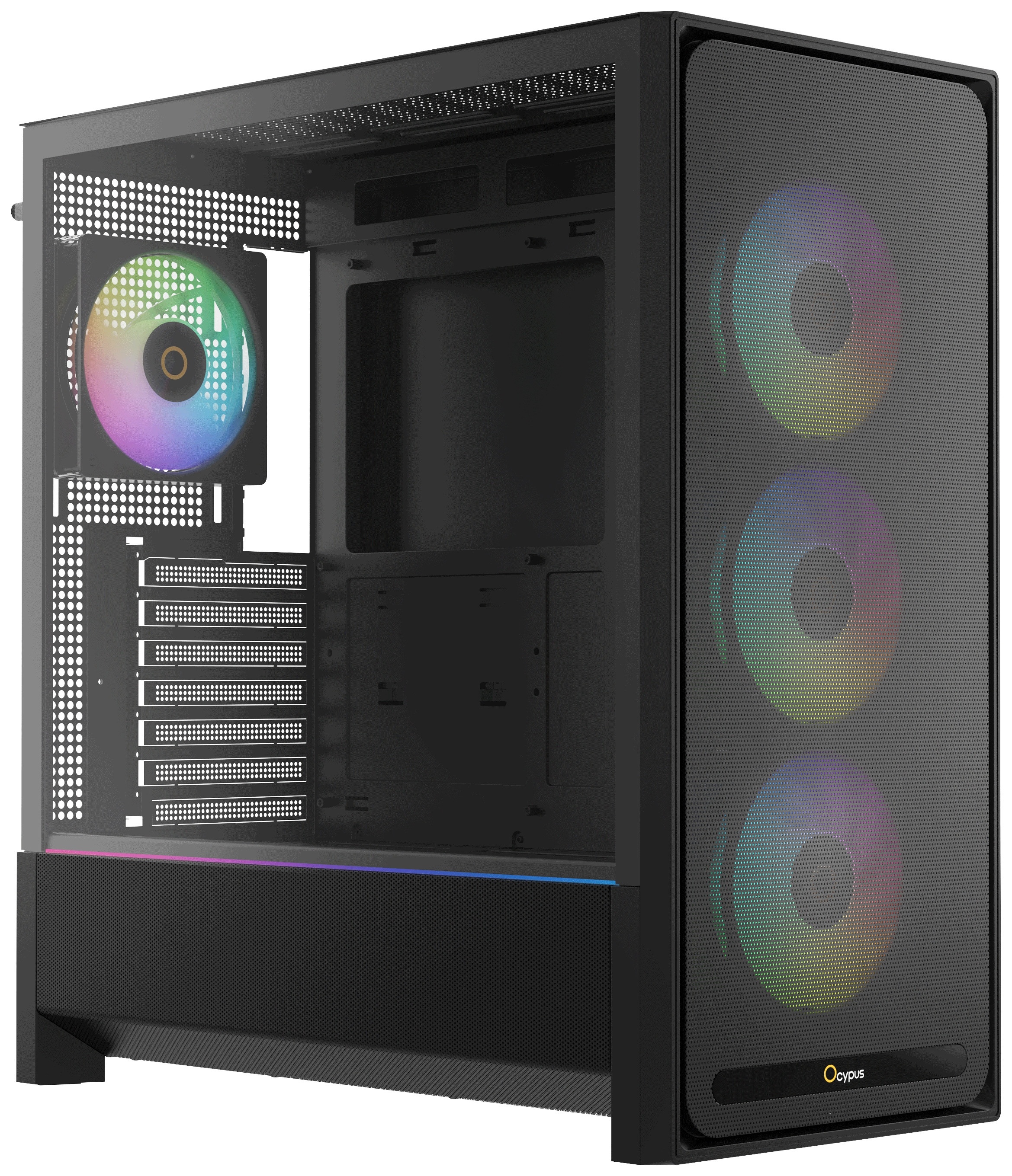 Компьютерный корпус Ocypus Delta C70 BK ARGB EATX/ win/ black/ 4 ARGB fans/ no PSU/ Tempered Glass