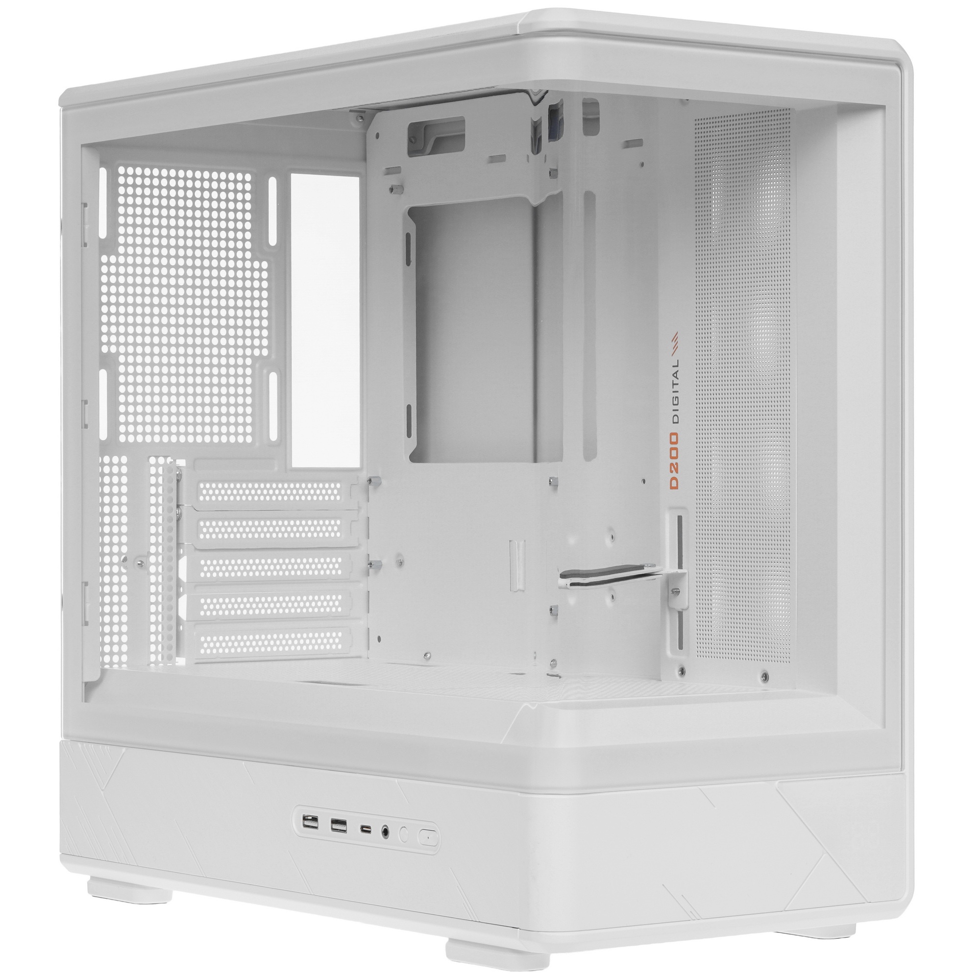 Корпус без блока питания Case JONSBO D200, Mini-Tower, TG, no fan, 2xUSB-A 3.0 + 1xUSB-C 3.2, mATX,