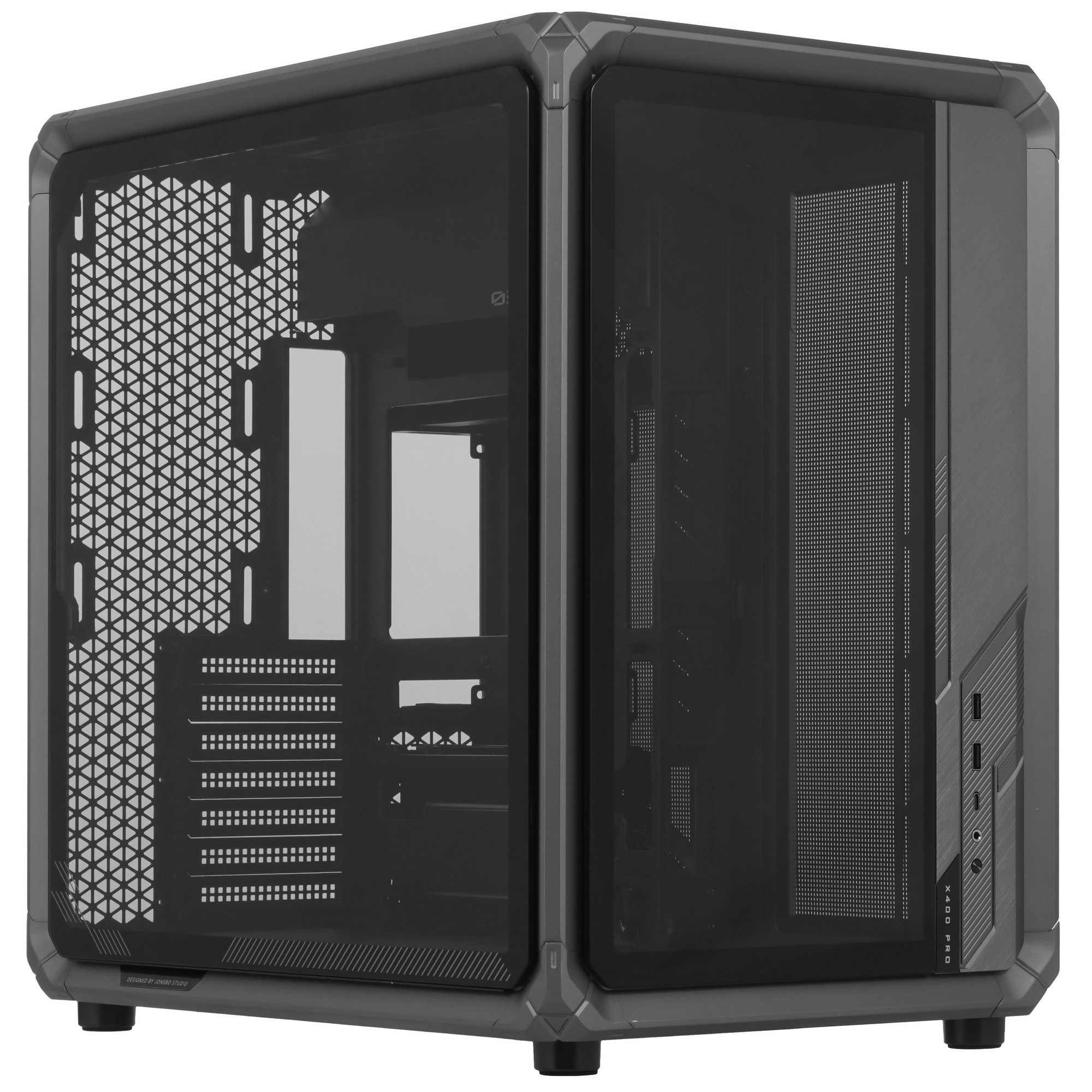 Корпус без блока питания Case JONSBO X400 Pro, Midi-Tower, TG, no fan, 2xUSB-A 3.0 + 1xUSB-C 3.2, AT
