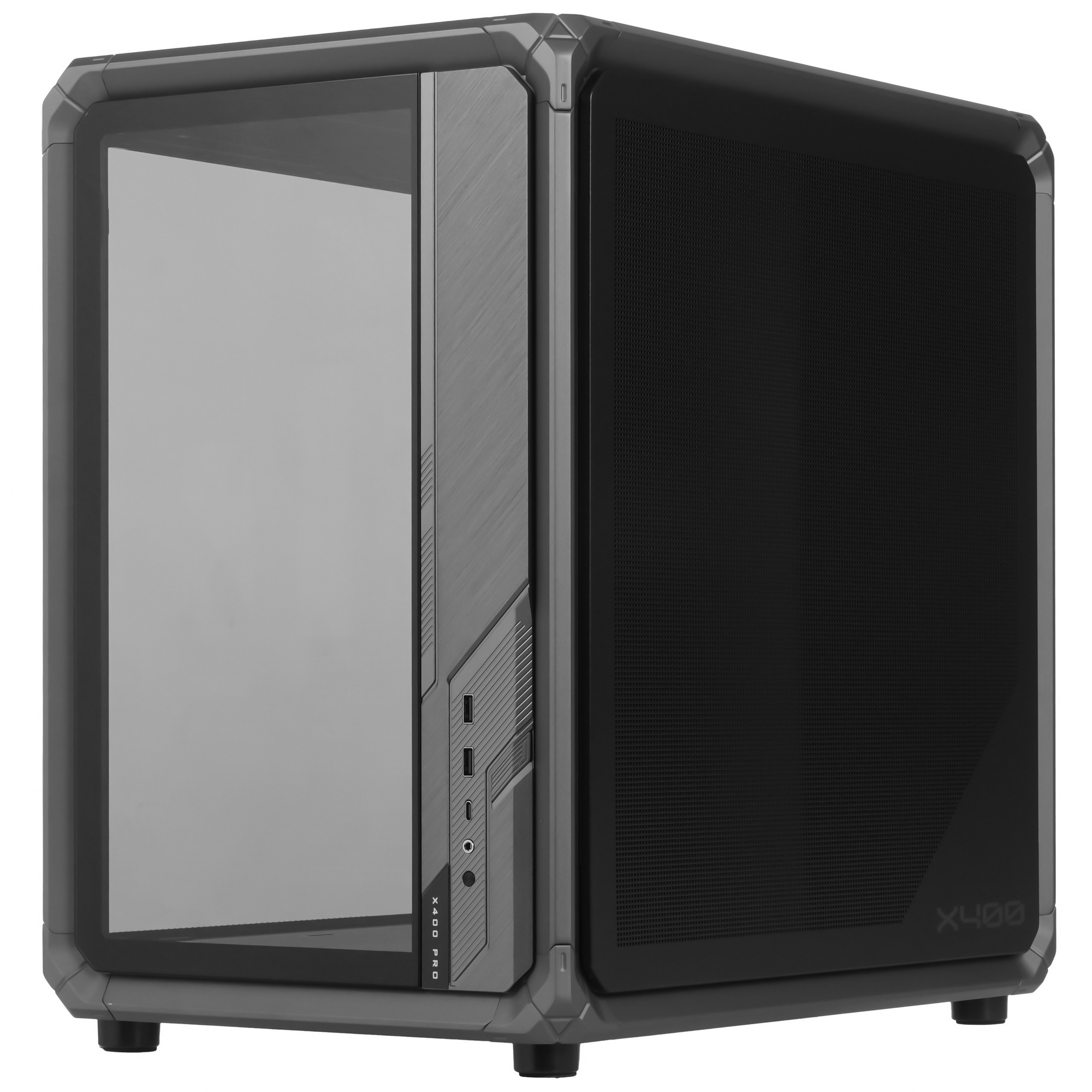 Корпус без блока питания Case JONSBO X400 Pro, Midi-Tower, TG, no fan, 2xUSB-A 3.0 + 1xUSB-C 3.2, AT